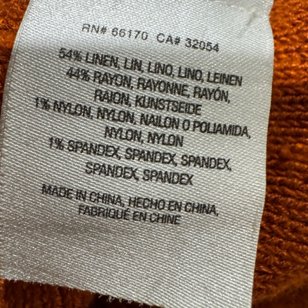 Anthropologie Burnt Orange Crew Neck Sweater -Handcrafted look!-Size Medium‎ - Picture 6 of 7